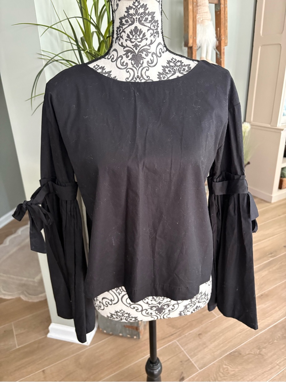 Black Tie-Sleeve Women's Top from free people